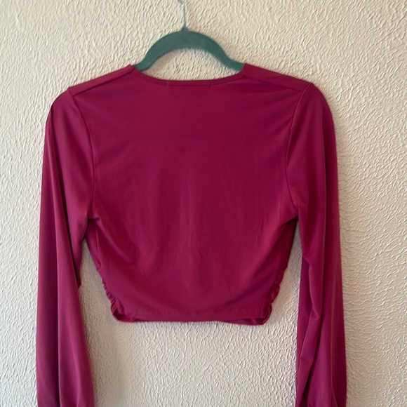 Renee C. Pink Fitted Crop Blouse - Picture 6 of 11